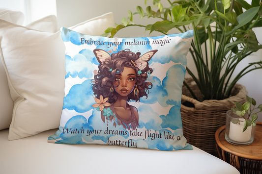 Blue Butterfly Pillow